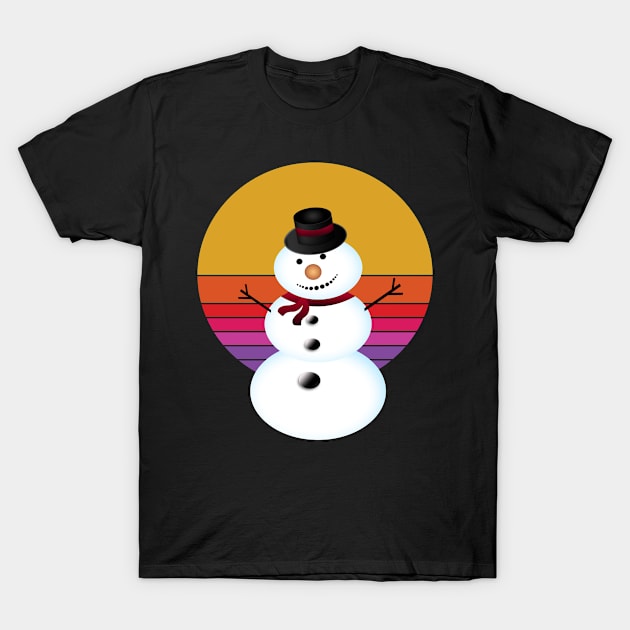 Funny retro Jeezy Snowman Funny retro Happy Snowman Winter T-Shirt by rabiidesigner